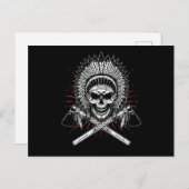 Native American Chief Skull Achse Postkarte (Vorne/Hinten)
