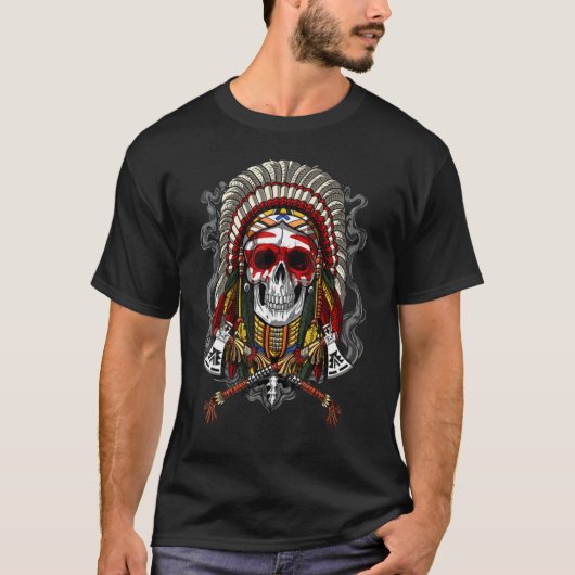 Native American Chief Skull T-Shirt (Vorderseite)