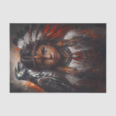 Native American Child & Eagle Headdress Decoupage Seidenpapier (Vorderseite)