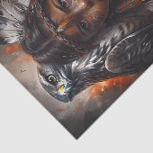 Native American Child & Eagle Headdress Decoupage Seidenpapier (Ausschnitt)