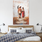 Native American Couple Canvas Print Leinwanddruck (Insitu (Schlafzimmer))