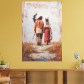 Native American Couple Canvas Print Leinwanddruck (Insitu (Wohnzimmer))