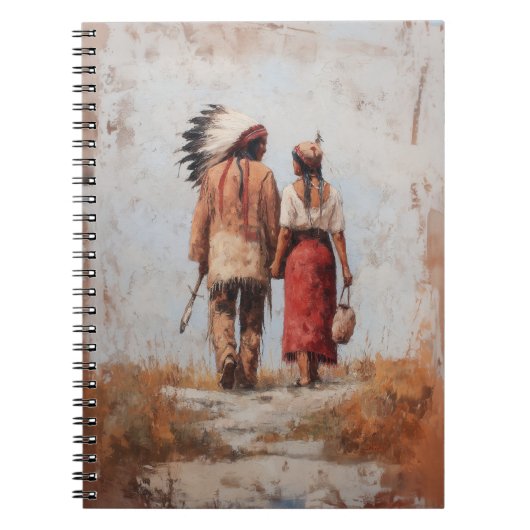 Native American Couple Spiral Notebook Notizblock (Vorderseite)