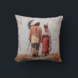 Native American Couple Throw Pillow Kissen<br><div class="desc">Add warmth, love, and cultural-inspired beauty to your space with this Native American couple throw pillow. Featuring a softly painted romantic portrait of a couple walking together, this design brings a sense of connection, tradition, and calm rustic elegance to any living room, bedroom, reading nook, or cozy corner. Perfect for...</div>