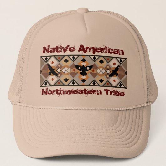 Native American Crow Hat Truckerkappe (Vorderseite)