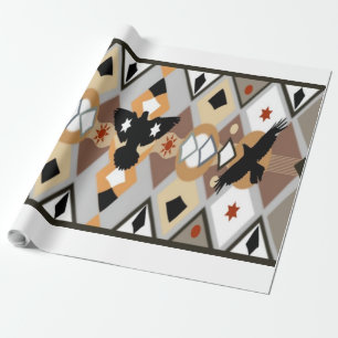 Native American Crow Wrapping Paper Geschenkpapier