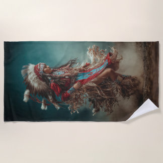 Native American Dancer Beach Towel Strandtuch