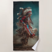 Native American Dancer Beach Towel Strandtuch (Vorderseite)