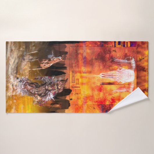 Native American Dancer ROLLING THUNDER Badehandtuch (Badehandtuch)