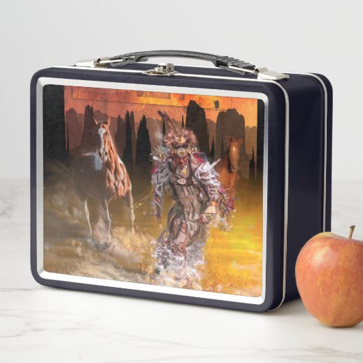 Native American Dancer ROLLING THUNDER Metall Brotdose (Beispiel)