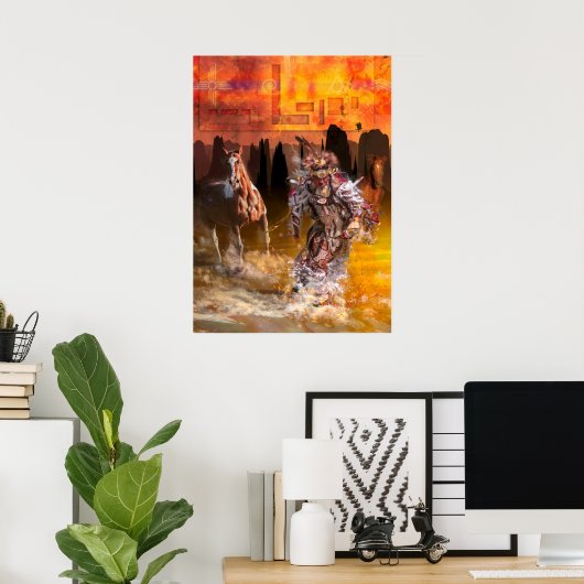Native American Dancer ROLLING THUNDER Poster (Heimbüro)