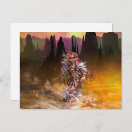 Native American Dancer ROLLING THUNDER Postkarte (Vorne/Hinten)
