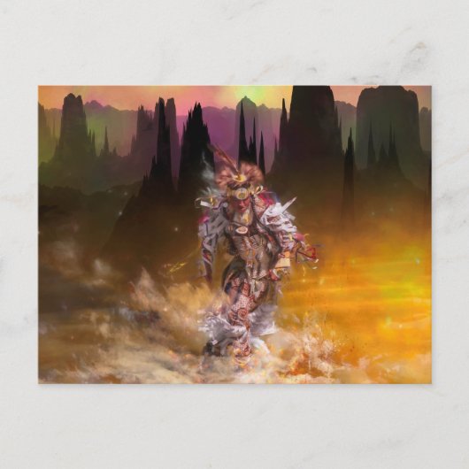 Native American Dancer ROLLING THUNDER Postkarte (Vorderseite)