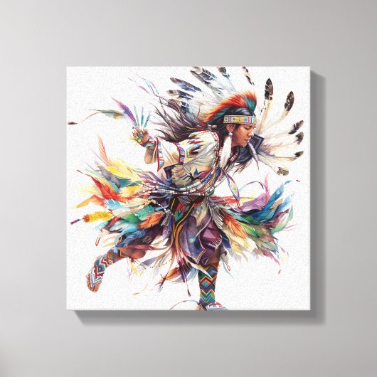 Native American Dancer Stretched Canvas Print Leinwanddruck (Vorderseite)
