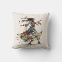 Native American Dancer Throw Kissen