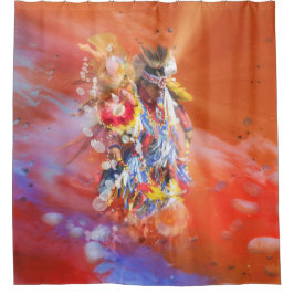 Native American DANCING WOLVES Duschvorhang