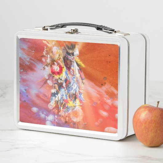 Native American DANCING WOLVES Metall Brotdose (Beispiel)