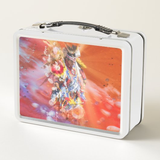 Native American DANCING WOLVES Metall Brotdose (Rückseite)