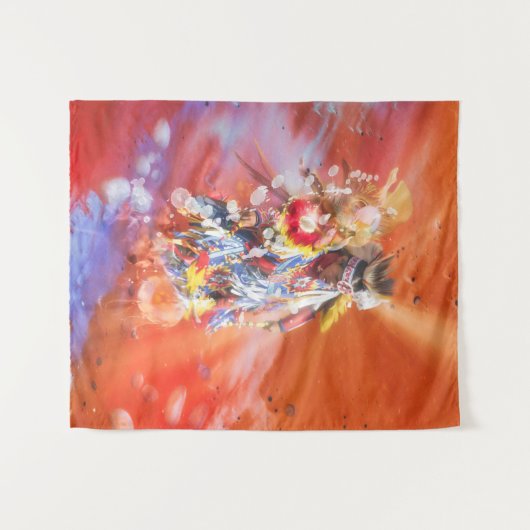 Native American DANCING WOLVES Wandteppich (Vorderseite (Horizontal))