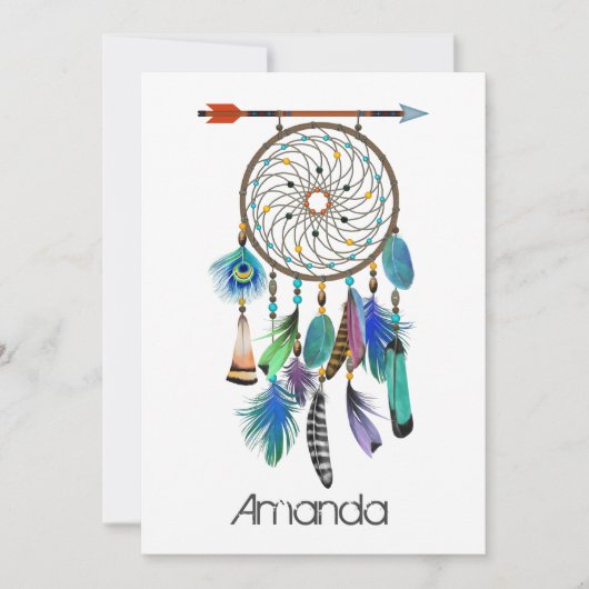 Native American Dreamcatcher Birthday Party Einladung (Vorderseite)
