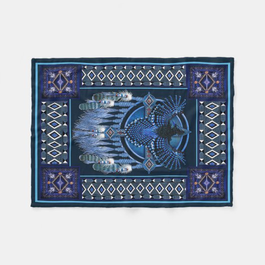 Native American Dreamcatcher Fleecedecke (Vorderseite (Horizontal))