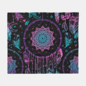 Native American Dreamcatcher Moon Pattern Fleecedecke (Vorderseite (Horizontal))
