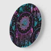 Native American Dreamcatcher Moon Pattern Große Wanduhr (Winkel)
