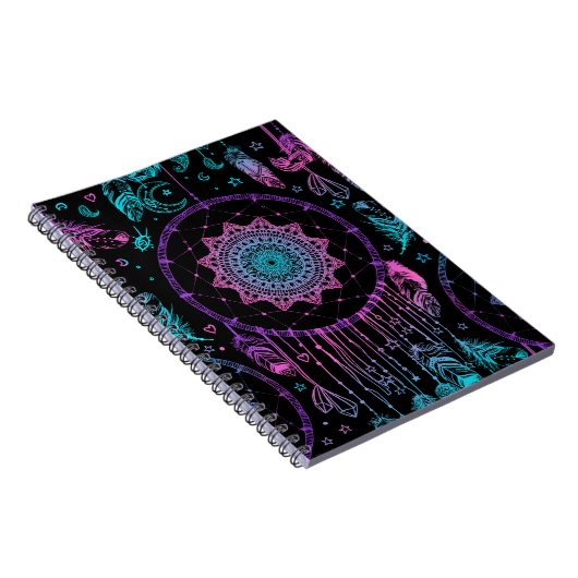 Native American Dreamcatcher Moon Pattern Notizblock (Rechte Seite)