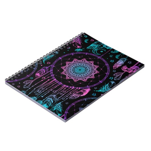 Native American Dreamcatcher Moon Pattern Notizblock (Linke Seite)