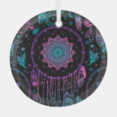 Native American Dreamcatcher Moon Pattern Ornament Aus Glas (Vorderseite)