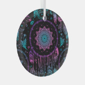 Native American Dreamcatcher Moon Pattern Ornament Aus Glas (Vorderseite Rechts)