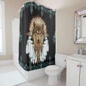 Native American Dreamcatcher Wolf 05 Duschvorhang (Beispiel)
