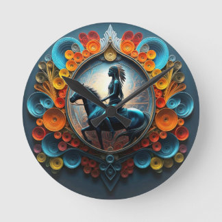 "Native American Dreamscape" Runde Wanduhr