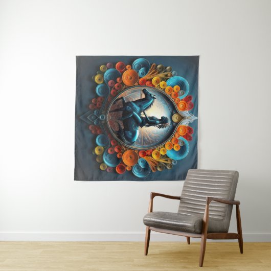 "Native American Dreamscape" Wandteppich (Beispiel (Horizontal))