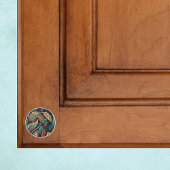 Native American Feather Swirl Terra Cotta Aquamari Keramikknauf