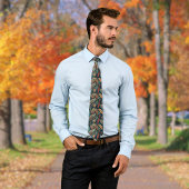 Native American Feather Swirl Terra Cotta Aquamari Krawatte