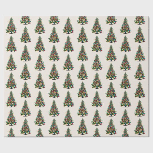 Native American Feder Weihnachtsbaum Geschenkpapier (Flach)