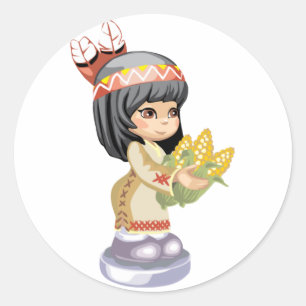 Native American Girl Sticker