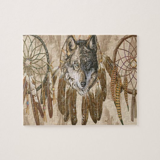 Native American Gray Wolf Puzzle (Horizontal)