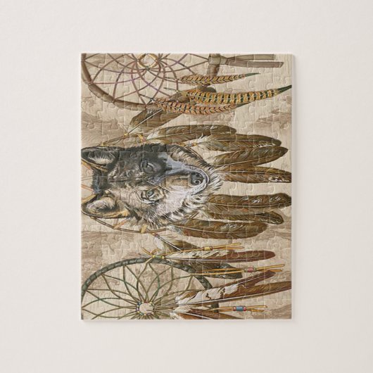 Native American Gray Wolf Puzzle (Vertikal)
