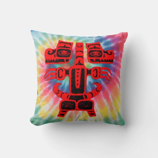 Native American Haida Double Rainbow Bear Tribal Kissen (Vorderseite)