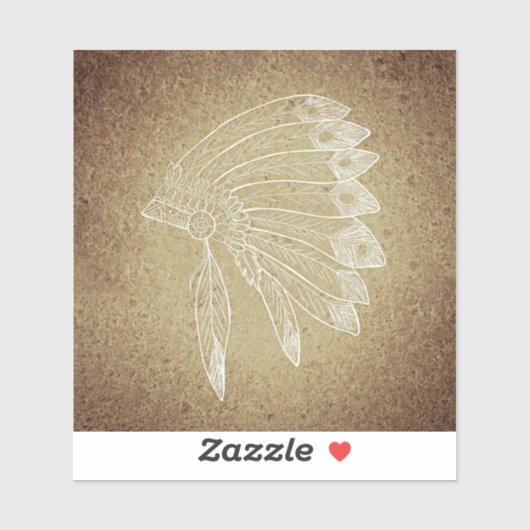 Native American Headdress Vinyl Sticker (Blatt)