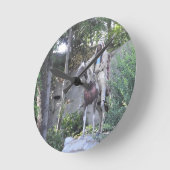 Native American Indian Chief with Horse Runde Wanduhr (Winkel)