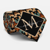 Native American Indian Culture Boho Style Monogram Krawatte (Gerollt)