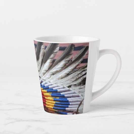Native American Indian decorated Latte Mug Milchtasse (Rechts)