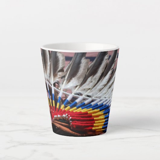 Native American Indian decorated Latte Mug  Milchtasse (Vorderseite)