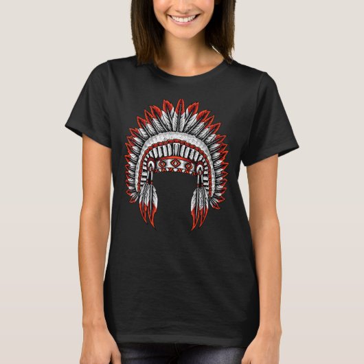 Native American Indian Headdress Anzug Jewelry D T-Shirt (Vorderseite)