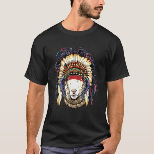 Native American Indian Sheep Lamb Indigenous Peopl T-Shirt (Vorderseite)