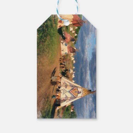 Native American Indian Village Geschenkanhänger (Vorderseite)