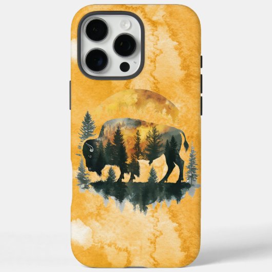 Native American iPhone Case mit Buffalo (Rückseite)